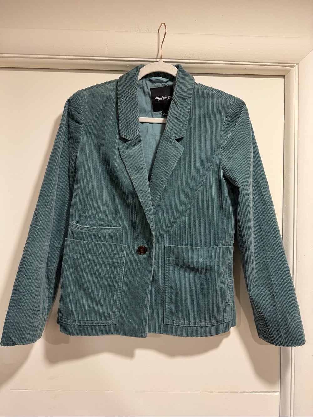 Madewell Seafoam Green Corduroy Blazer